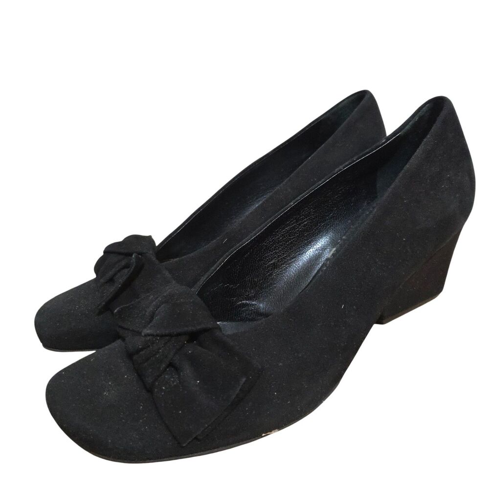 Konstantin STARKE New York‎ Bow Pumps 38/7.5-8 Womens Leather/suede Black Italy